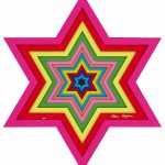 Colorful Abstract Start of David by Ron Agam