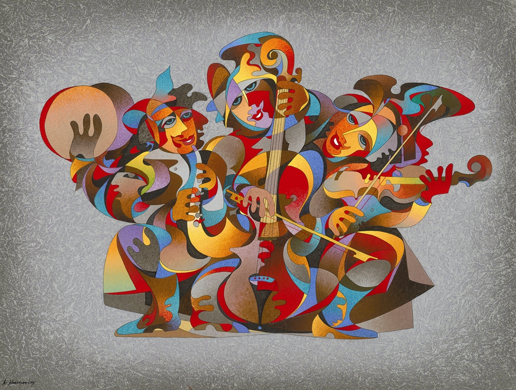 Anatole Krasnyansky, Street Quartet, Park West Gallery Fine Art Collection