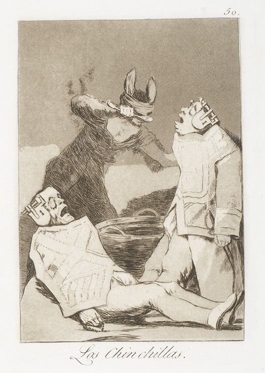"Los chinchillas" (c. 1799). Etching from Francisco Goya's Los Caprichos series.