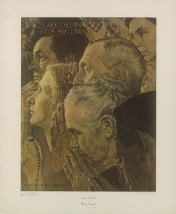 Freedom of Worship Norman Rockwell Park West Gallery, The Four Freedoms