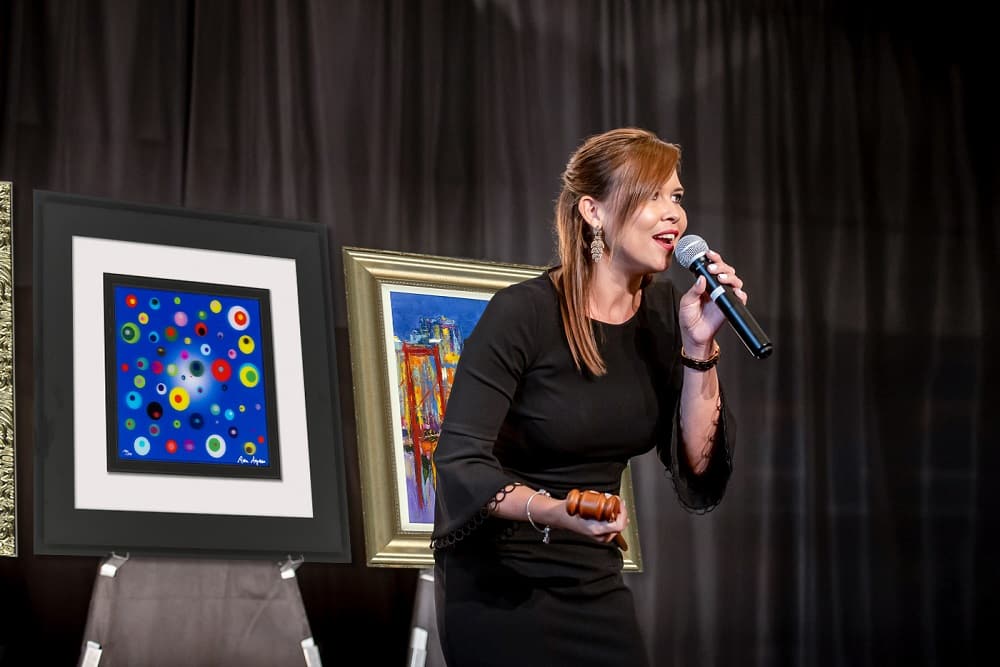 Nikki gets the crowd excited during one of her auctions.